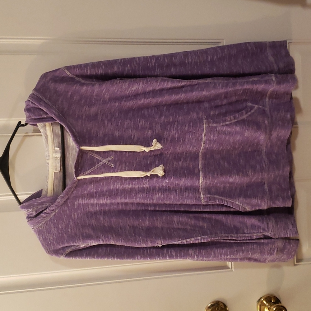 3/$10 Purple LS top with hood Medium